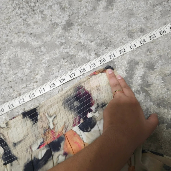 NEW YORK & COMPANY 100% Cotton Smocked Waist Tie Dye Circle Skirt, Lined, M - Picture 12 of 15